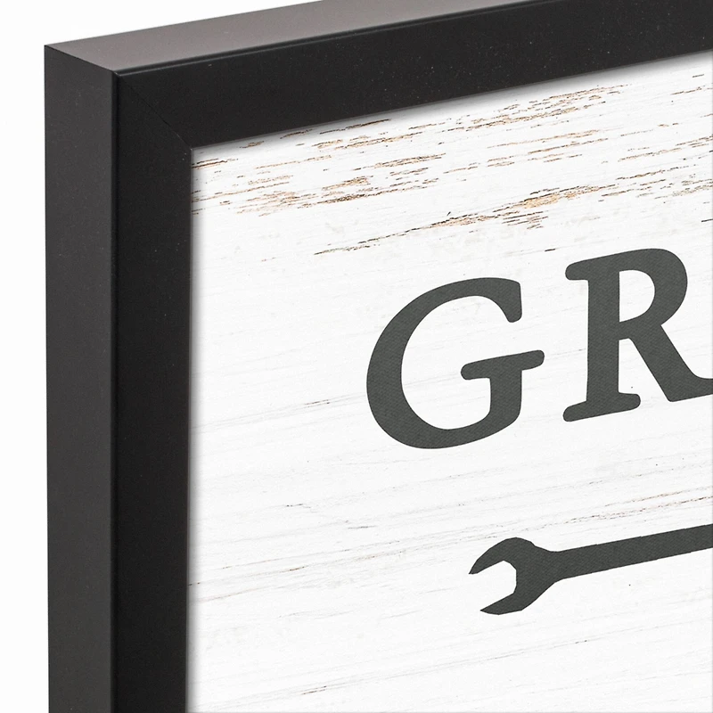 Grandpa Repair Shop Black Framed Canvas