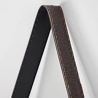 33" Metal & Wood Round Hanging Wall Shelf With Strap