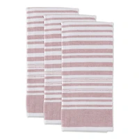 DII® Barn Red Variegated Stripe Terry Dishtowels, 3ct.