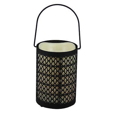 12" Opulent LED Candle Lantern with Timer, Black
