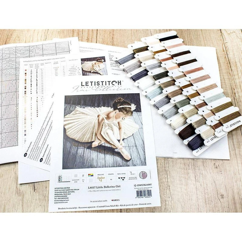 Letistitch Counted Cross Stitch Kit Little Ballerina Girl