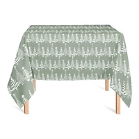 58'' Sage Christmas Tree Pattern Tablecloth