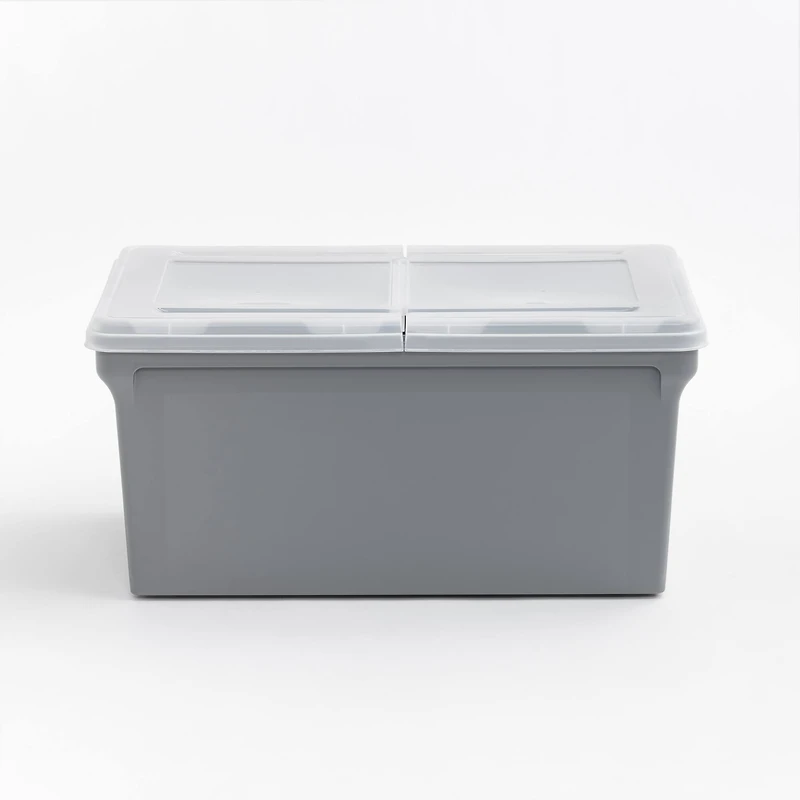 Iris® Gray Split-Lid Letter Size File Box, 4 Pack