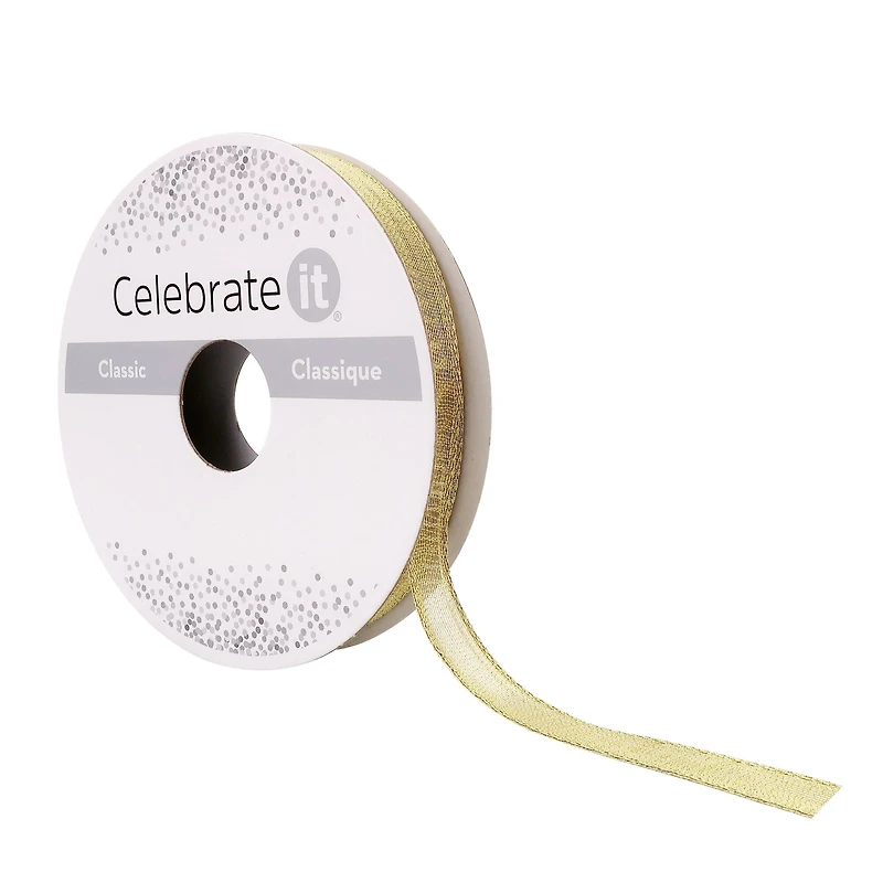 3/8" x 5yd. Metallic Sheer Wired Ribbon by Celebrate It®