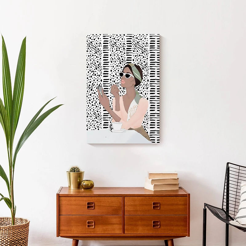 Café Girl Canvas Wall Art