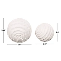 Cream Textured Dimensional Ball Sculpture Set