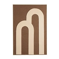 Brown Polyester Tan Ribbed Arches Abstract with Overlapping Home Wall Décor