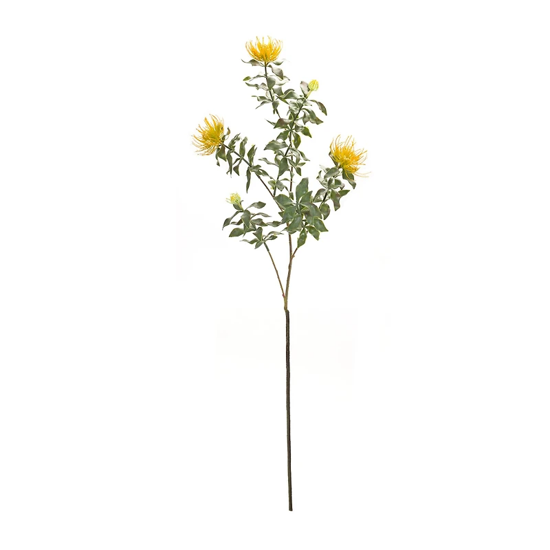 34.25" Yellow Flocked Protea Sprays, 6ct.
