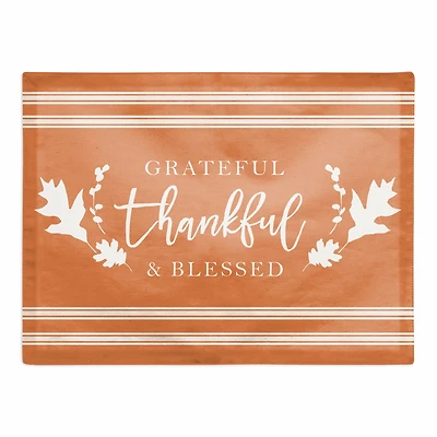 Grateful Thankful Blessed Stripes Cotton Twill Placemat