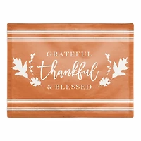 Grateful Thankful Blessed Stripes Cotton Twill Placemat