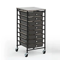 SunnyPoint Wooden Top Compact Rolling Storage 8 Drawers Organizer Mobile Utility Cart