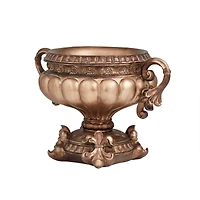Bronze Polystone Traditional Decorative Bowl, 11" x 17" x 11"