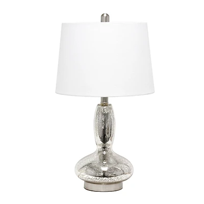 Lalia Home 23.5" Glass Dollop Table Lamp with White Fabric Shade