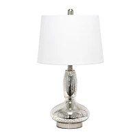 Lalia Home 23.5" Glass Dollop Table Lamp with White Fabric Shade