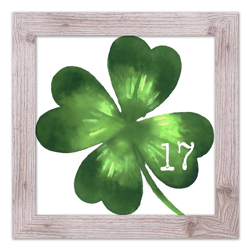 Large Four Leaf Clover Date Framed Print 16" x 16" Western Framed Print
