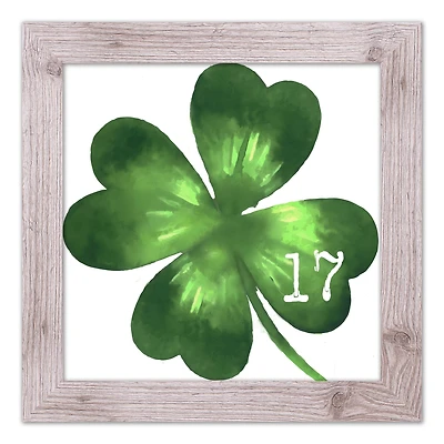Large Four Leaf Clover Date Framed Print 16" x 16" Western Framed Print