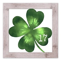 Large Four Leaf Clover Date Framed Print 16" x 16" Western Framed Print