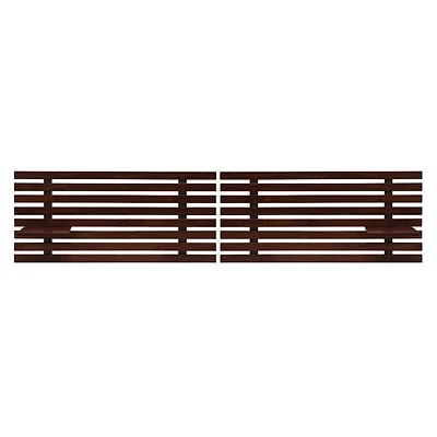 Hello Honey® Adjustable Walnut Solid Wood 2-Panel Headboard Set with Wall Storage for Twin, Queen or King