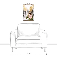 Reading Girl Paris Teak Hanging Canvas