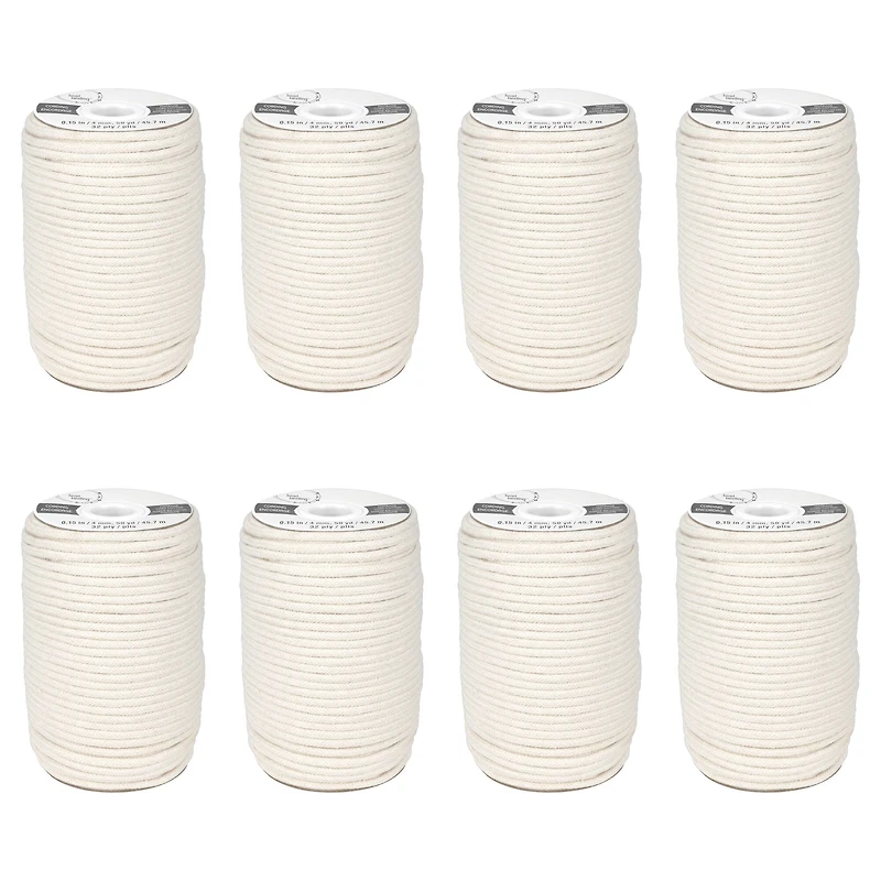 8 Pack: 4mm Natural Cotton Macramé Cord by Bead Landing™
