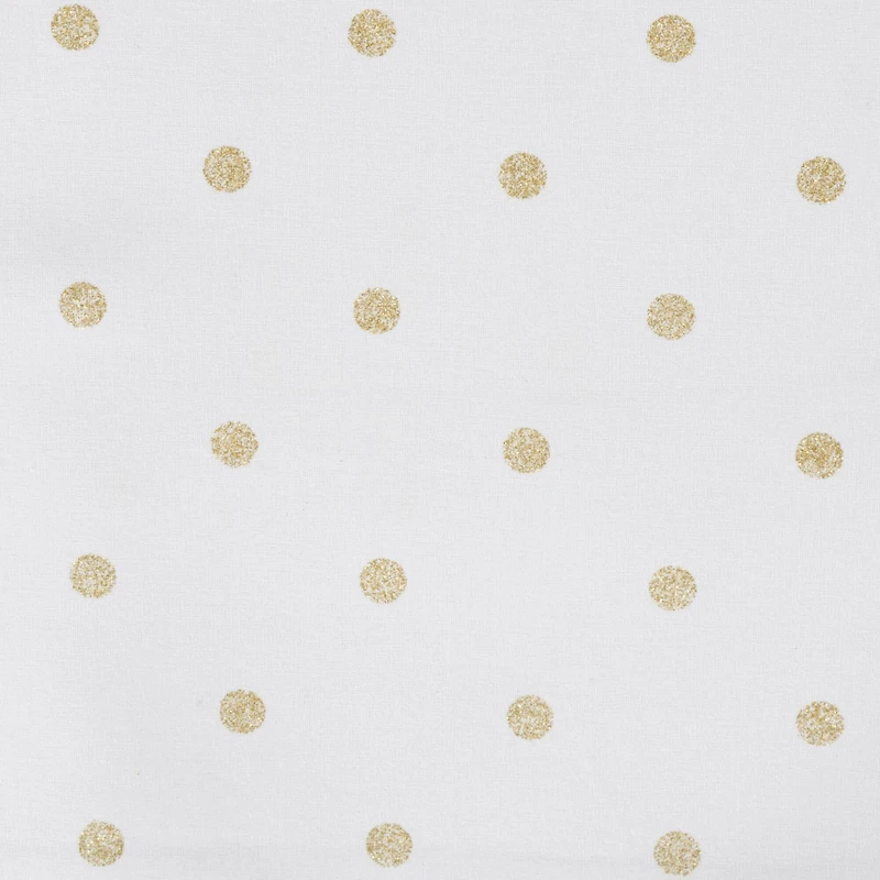 Metallic White/Gold Reversible Polka Dot Table Runner 13" x 90"