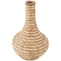 14" Brown Seagrass Handmade Braided Vase