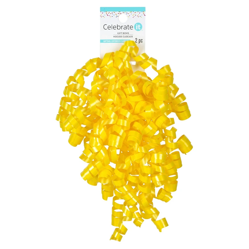 12 Packs: 2 ct. (24 total) 30" Yellow Twisty Bows by Celebrate It™