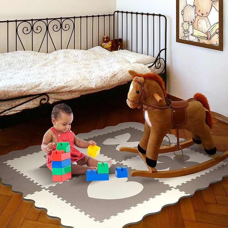 Sorbus 24" Gray & White Interlocking Baby Play Mat