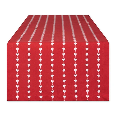 DII® 108" White Hearts Dobby Table Runner