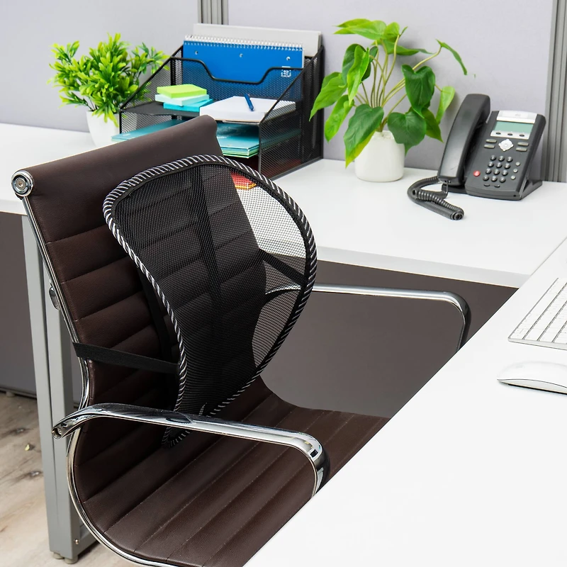 Mind Reader Harmony Collection Black Ergonomic Lower Back Support, 4ct.