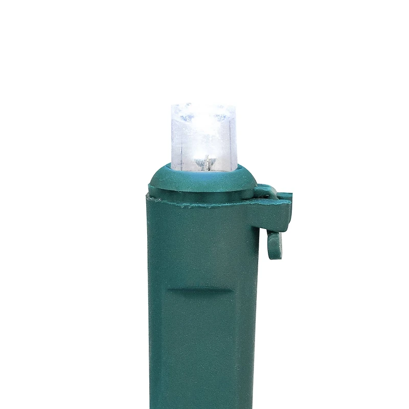 50ct Blue and White LED Wide Angle Mini Christmas Lights  16.25ft Green Wire