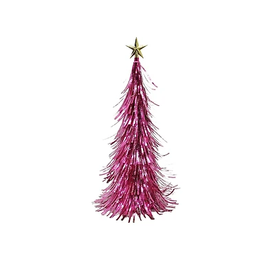 13.75" Tinsel Christmas Cone Tree Tabletop Décor by Ashland