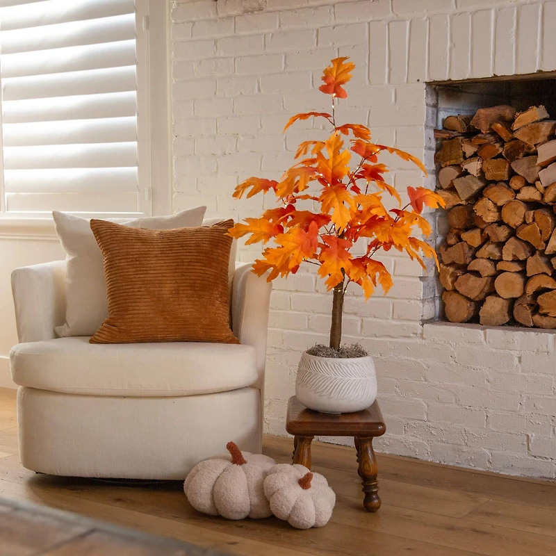 3ft. Pre-Lit Autumn Maple Artificial Fall Tree with 80 Warm White LED Lights