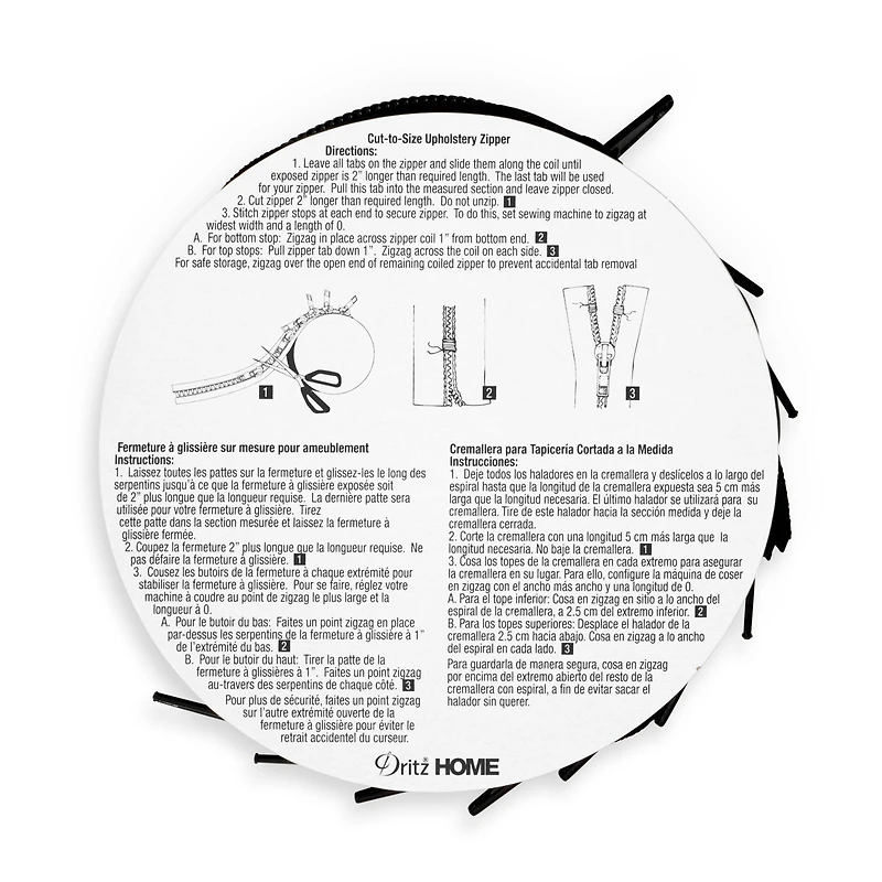 Dritz® Home 3.25yd. Black Cut-To-Size Upholstery Zipper