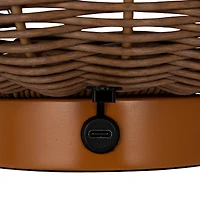 Hello Honey® 14.25" Natural Plastic & Woven Rattan LED Lamp, 2ct.