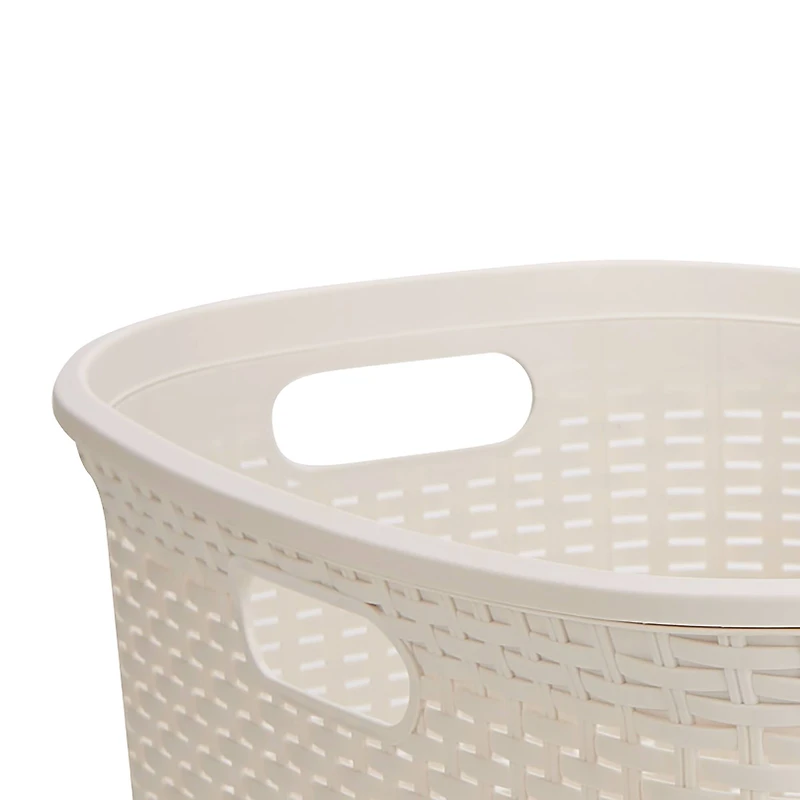 Mind Reader Ivory Laundry Basket with Cutout Handles