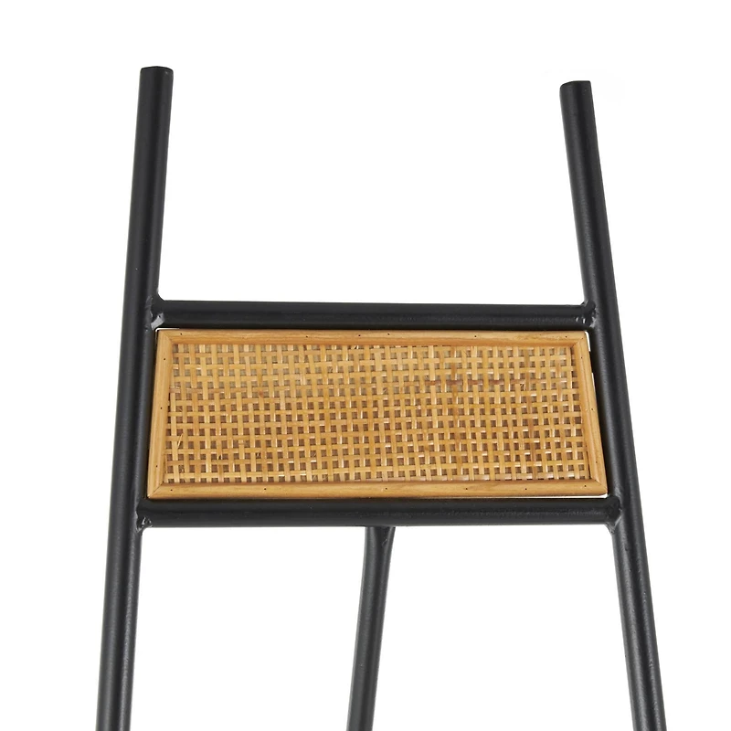 57.5" Black Metal Easel with Wood Accents