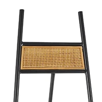 57.5" Black Metal Easel with Wood Accents