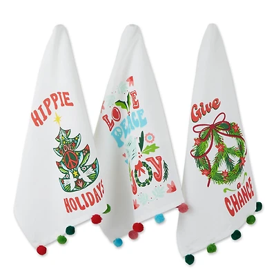DII® Hippie Holidays Printed Dishtowel Set