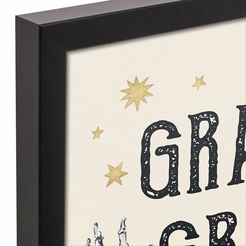 Graveyard Greetings Black Framed Canvas Wall Art