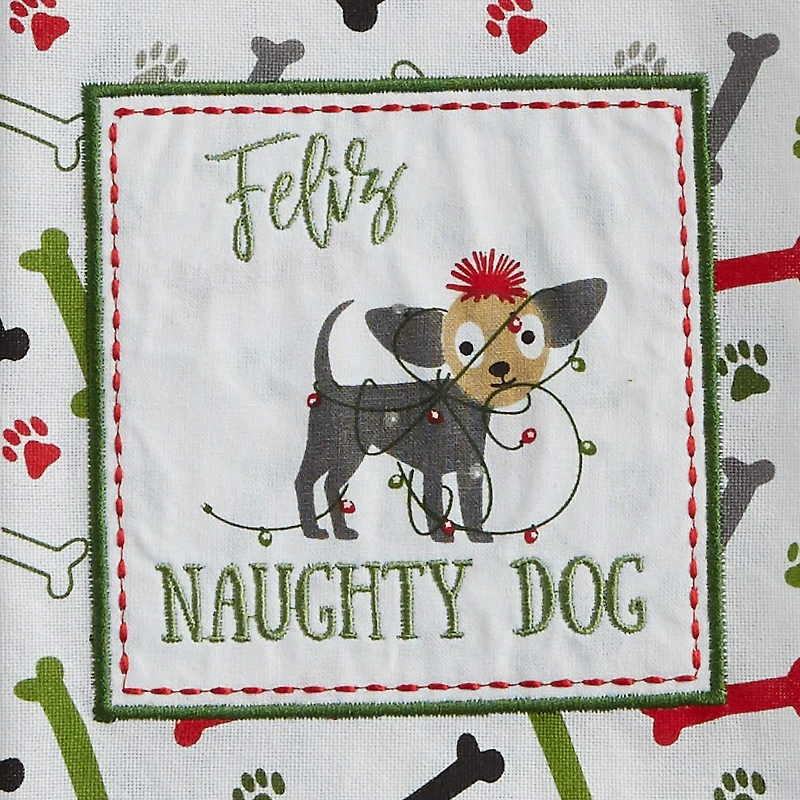DII® Christmas Puppy Embellished Dishtowel Set