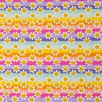 SINGER Modern Daisy Stripes Cotton Fabric