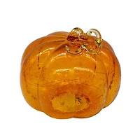 7.5" Orange Lighted Glass Pumpkin by Ashland®