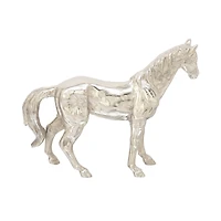 Silver Glam Aluminum Sculpture, Horse 17" x 23" x 6"