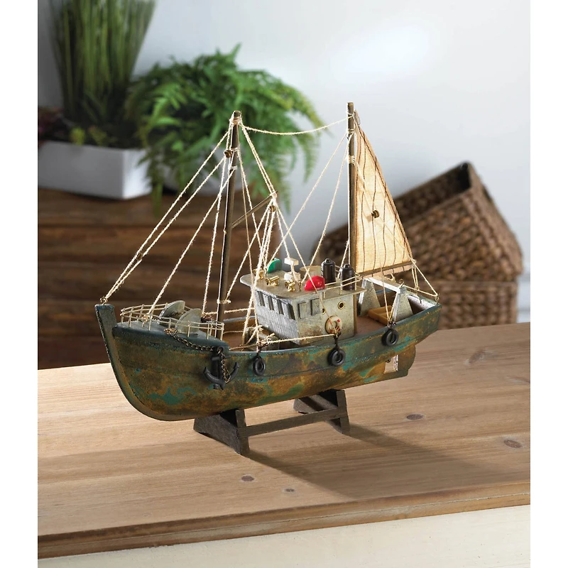 Fishing Boat Model 12.5" x 4" x 11