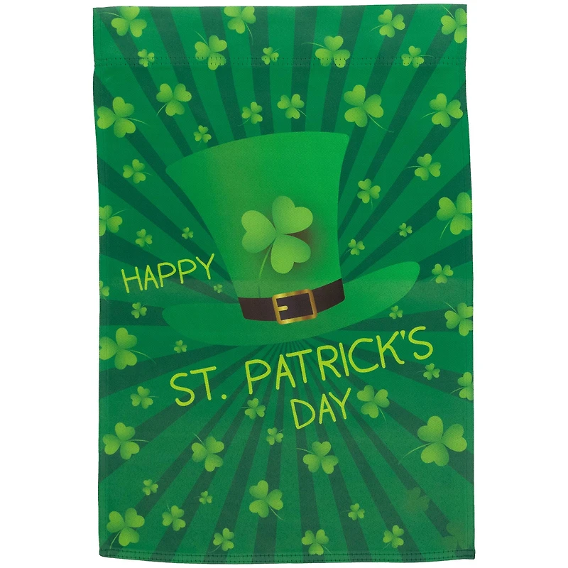 Happy St. Patrick's Day Shamrocks Outdoor Garden Flag