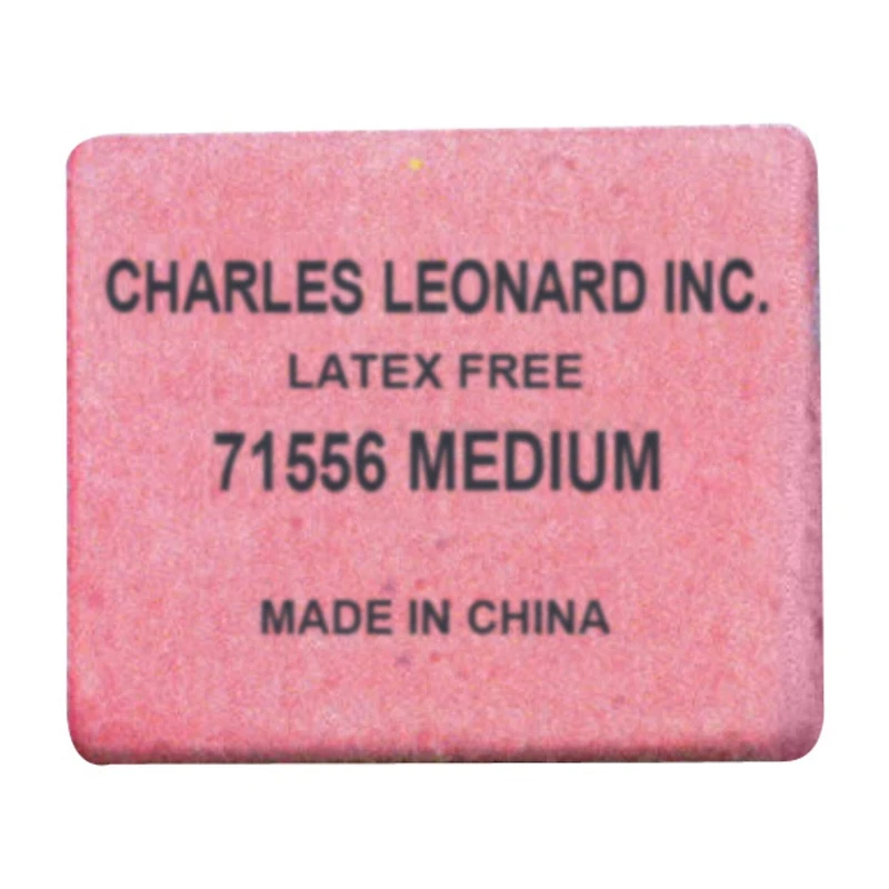 Charles Leonard Medium Synthetic Pink Pencil Eraser Block, 180ct.