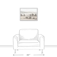 Neutral Calm Landscape White Framed Canvas