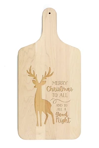 17" Merry Christmas Deer Maple Paddle Cutting Board