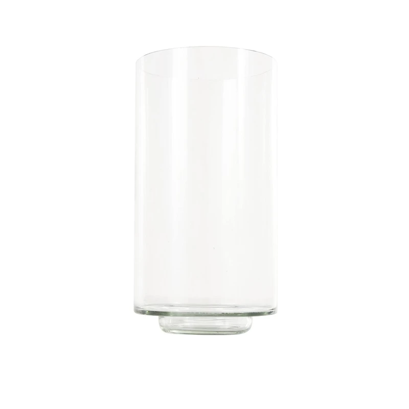 12" Clear Glass Wide Minimalistic Glass Vase